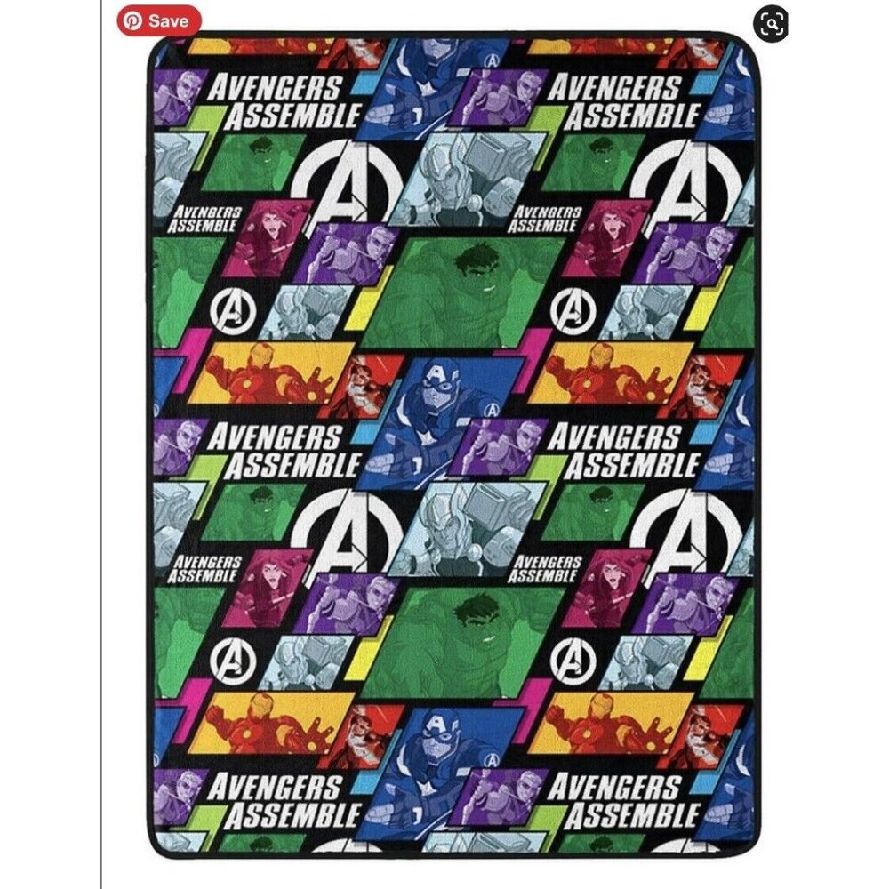 Marvel Avengers Kids Super Plush Throw Blanket 46" x 60" Soft & Cozy New